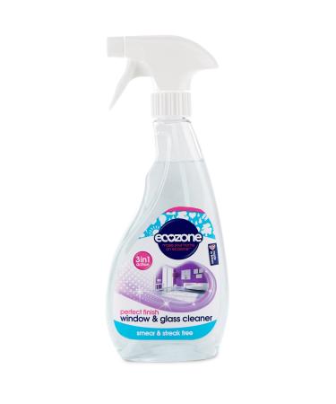 Ecozone Window & Glass Cleaner Leaves Smear & Streak Free Shine Clean & Polish with Natural Plant Extracts Citrus-Floral Scent for Windows Doors Mirrors & Surfaces Vegan Friendly (500ml Spray)