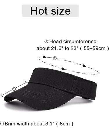 Zando Sun Visor Hat for Women Men - Adjustable Sport Outdoor Visor with UV Protection - Black - Buy Online on SooperMarket.com