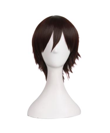 MapofBeauty Cosplay Costume Men Short Straight Wig (Dark Brown)