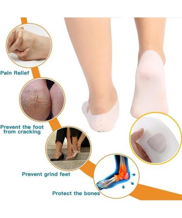 Silicone Moisturizing Socks for Men & Women - Non-Slip Anti-Split (2 Pack Large White) - Buy Online on SooperMarket.com