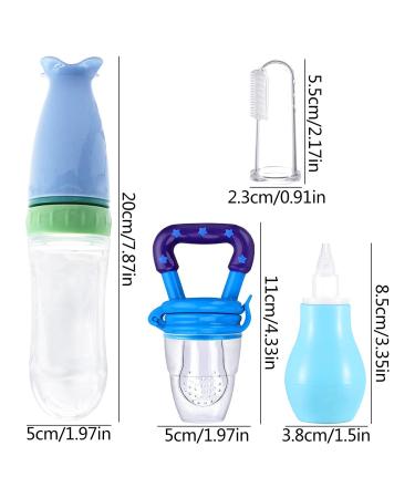 Buy Qixuer Baby Feeding Bundle: Silicone Squeeze Spoons Finger Toothbrush Nasal Aspirator & Fruit Suckers for Healthy Eating - Ships Internationally! - Buy Online on SooperMarket.com