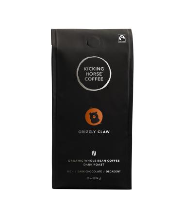 Kicking Horse Coffee, Grizzly Claw, Dark Roast, Whole Bean, 10 Oz - Certified Organic, Fairtrade, Kosher Coffee
