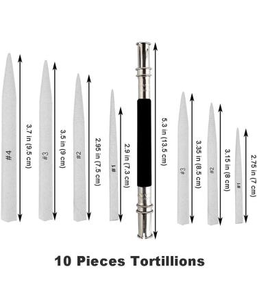 22-Piece Blending Stumps & Tortillions Set with Sharpeners, Extension Tool, and Eraser - Ideal for Student Sketch Drawing - Buy Online on SooperMarket.com
