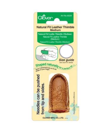 Clover Natural Fit Leather Thimble-Medium -6029 Pack of 1