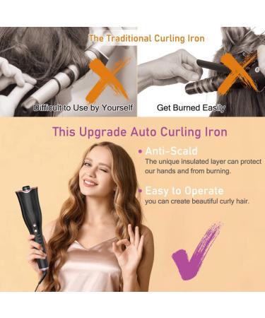 BEJARM Upgrade Automatic Hair Curler - Large Barrel for Mid to Long Hair - Auto Curling Wand with Anti-Scald Technology - Buy Online on SooperMarket.com