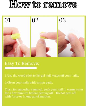 Kalolary 32PCS Cured Gel Nail Polish Strips Adhesive Full Wrap Gel Nail Art Sticker Waterproof Gel Nail Wrap Stickers with Nail File and Stick(UV/LED Lamp Required) (GreenYellow) - Buy Online on SooperMarket.com