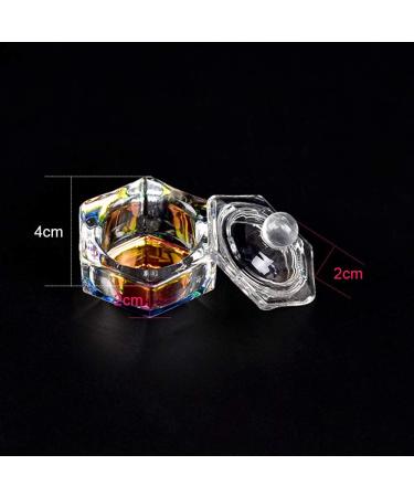 Alexnailart Nail Art Glass Dappen Dish Symphony Crystal Cup Acrylic Liquid Powder Holder with Lid Manicure Tool (Hexagon) - Buy Online on SooperMarket.com
