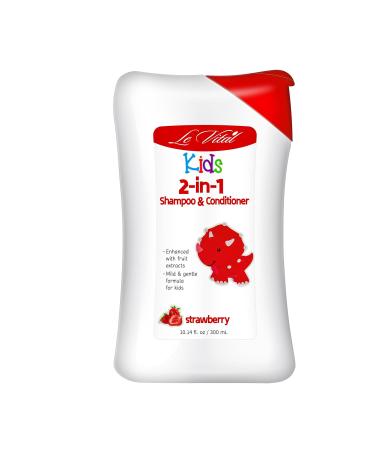 Kids 2in1 Shampoo & Conditioner - Gentle Paraben & Dye-Free Formula for Delicate Hair - Daily Moisturizing - 10.14 fl. oz Strawberry - Buy Online on SooperMarket.com