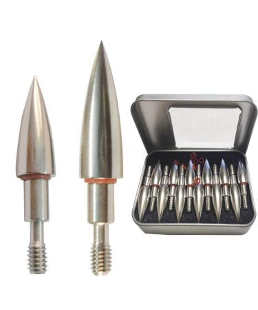 Field Point 100/125/150/200 Grain Field Tips, Hunting Arrow Pointed,Archery-Points,Threaded Arrows Screw in Broadheads (1 Dozen 12 PCS) 100GR-(5/16)