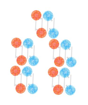 STOBOK 12 pcs lollipop pendants resin charm necklace Accessories delicate pendant jewelry making accessories Model key ring hangings jewelry delicate lollipop charm Bracelet Dessert 6X3CMx5pcs Assorted Colorx5pcs