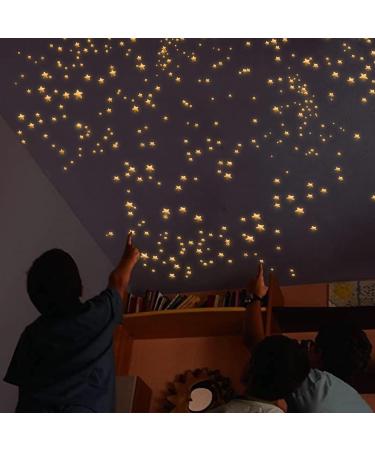 Glow in The Dark Stars Decals 633 Pcs | Luminous Dot 3D Starry Stickers for Ceiling or Wall | Kids Bedroom Decor in Orange - Buy Online on SooperMarket.com