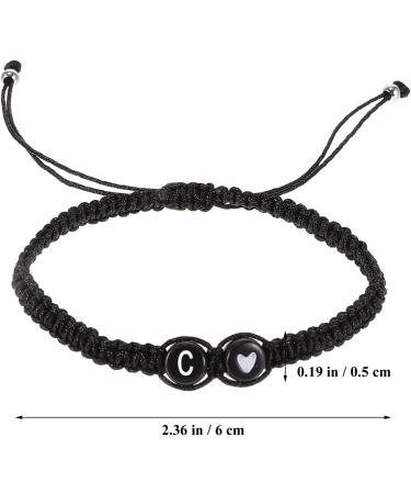FRCOLOR 4pcs Black and White Heart Bracelet Women Bracelet Simple Bracelet Womens Jewelry Bracelet Matching Men s Bracelets Rope Bracelets Miss Black Rope The Letter Is Acrylic Manual 6X6X0.5CMx3pcs Black Cx3pcs - Buy Online on SooperMarket.com