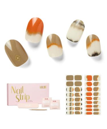 NAILOG Semi Cured Gel Nail Strips 34 pcs Salon-Quality Gel Nail Stickers Long Lasting Nail Wraps for Women with Soft Gel Finish (Evoking)