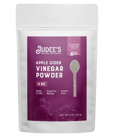 Judee's Apple Cider Vinegar Powder 4 oz - Gluten-Free and Nut-Free - Keto-Friendly and Great for Baking and Cooking - Add to Marinades Glazes Dry Rubs and More 4 Ounce (Pack of 1)