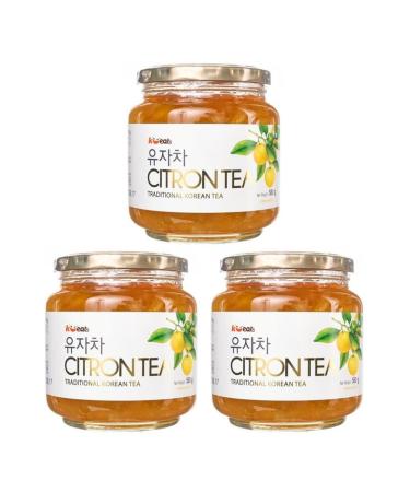 CNMART Traditional Korean Citron Tea 580g - Korean Flavour Jar by K-EATs (Pack of 3)