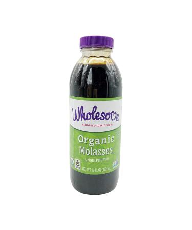 Wholesome Sweeteners Organic Blackstrap Molasses, Unsulphured (Pack of 4)