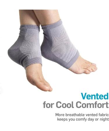 NatraCure Vented Moisturizing Gel Heel Sleeves - Skin Softening Treatment Socks for Cracked Heels & Dry Feet - Gray, Large - Buy Online on SooperMarket.com