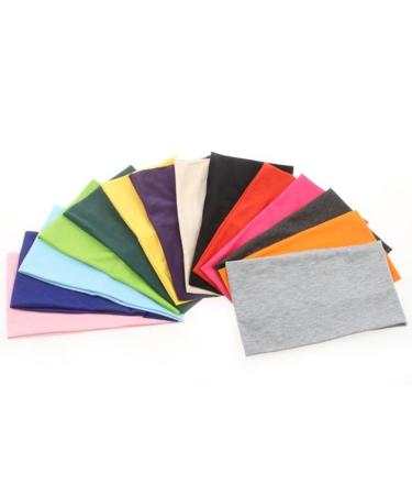 Yeshan Pack of 12 Wide 5 Inch Wicking Athletic Bandana Headbands - Candy Colors - Stretchy Head wrap for Sports and Fashion - Buy Online on SooperMarket.com