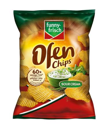 Buy Funny Frisch Oven Chips Sour Cream 10-Pack (10 x 125g) - Delicious Sour Cream & Wild Onion Flavor | International Shipping Available - Buy Online on SooperMarket.com