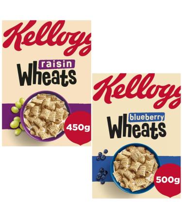 Breakfast Cereal Bundle with Kellogg's Raisin Wheats 500g & Blueberry Wheats 500g (2 Pack)