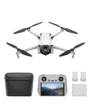 DJI Mini 3 Fly More Combo (DJI RC) - Lightweight and Foldable Mini Camera Drone with 4K HDR Video, 38-min Flight Time, True Vertical Shooting, and Intelligent Features