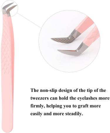 Tweezers for Eyelash Extension Professional Eyelash Tweezers for Single 2D 3D Eyelash Extension(Rounded Corners) 1 count (Pack of 1) Pink - Buy Online on SooperMarket.com