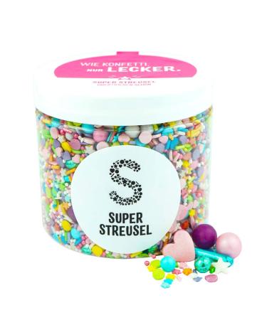 Super sprinkle confetti parade |Sugar sprinkles for cake biscuits cake and much more.|All ingredients from the EU |Streusel mix from Hamburg known from TV & print |Without AZO dyes (180g) 180 g (1 Pack)
