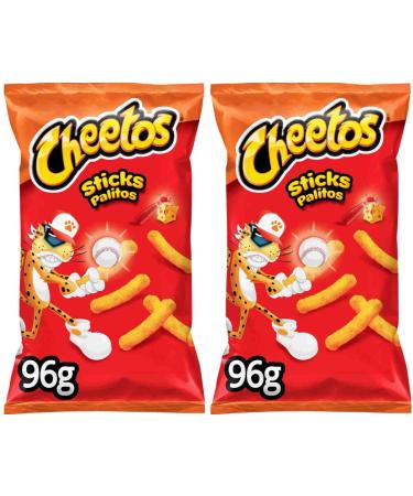 Sticks Cheese & Ketchup Flavor/Palitos Sabor a Queijo e Ketchup - 96g - Pack of 2 (192g)