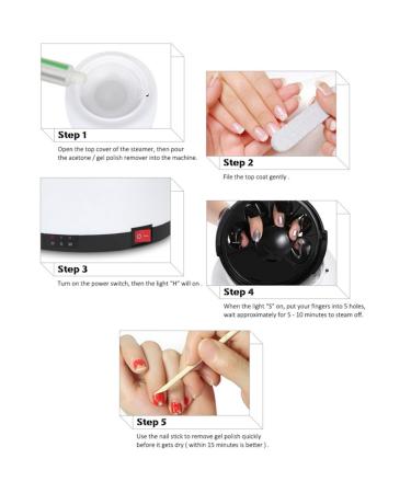 36W Electric Nail Polish Remover Machine for Salon & Home Use - Steam Off Gel & Acrylic Polish Steamer Tool - 6.7 x 6.7 x 5.1 inch - Buy Online on SooperMarket.com
