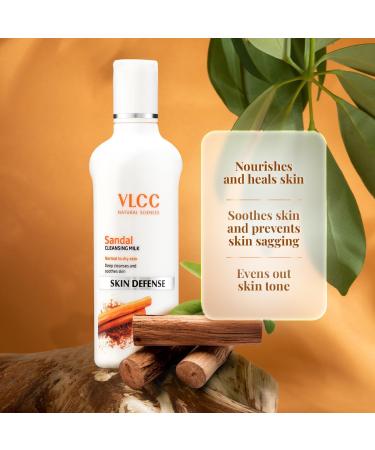 VLCC Sandal Cleansing Milk 100ml - Gentle Face Cleanser for Smooth Skin - Buy Online on SooperMarket.com