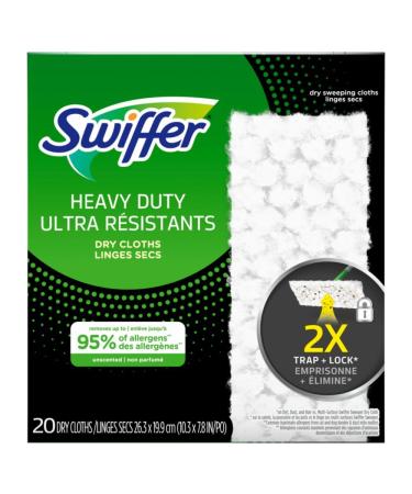Sweeper Heavy Duty Dry Multi-Surface Cloth Refills for Floor Sweeping and Cleaning 20 Count