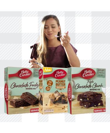 AETN Creations Bake Irresistible Homemade Brownies with Betty Crocker Brownie Mix Pack of Peanut Butter Chocolate Fudge and Triple Chocolate Flavours with AETN Fridge Magnet - Buy Online on SooperMarket.com