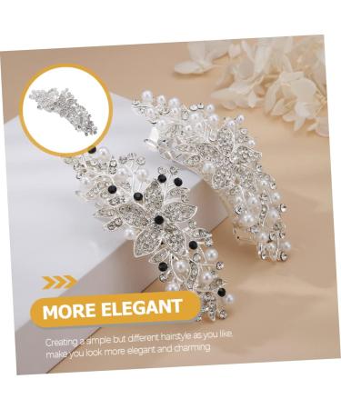 PLAFOPE Rhinestone Hair Clip Headwear for Women Bridal Barrette Clip Flower Hair Clips for Women Headpiece for Bride Pearl Headpiece Wedding Hair Rhinestone Headpiece Hairpin Rhinestones - Buy Online on SooperMarket.com