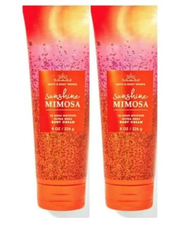 Bath & Body Works Ultimate Hydration Body Cream For Women 8 Fl Oz 2- Pack (Sunshine Mimosa) Sunshine Mimosa 8 Ounce (Pack of 2)