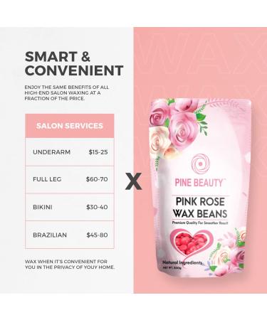 Wax Beads Hard Wax Beans Complete Kit - Painless Hair Removal Set with 10 Spatulas - Bikini, Face, Legs, Eyebrow, Body - Pearl Wax Warmer - Brazilian Wax (PINK ROSE 1.1) - Buy Online on SooperMarket.com