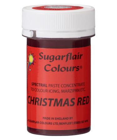 Sugarflair Christmas Red Spectral Food Colouring Paste Highly Concentrated for Use with Sugar Pastes Buttercream Royal Icing or Cake Mix Vibrant Colour Dye - 25g