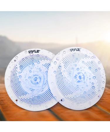 Pyle 240W 6.5 Low-Profile Waterproof Marine Speakers - 1 Pair Slim Style Outdoor Audio System w/ Illuminating LED Lights - Buy Online on SooperMarket.com