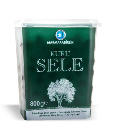 Marmara Birlik Dry Cured Black Olives Kuru Sele Zeytin Salamura Turkish - 800gr