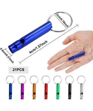 21-Piece Aluminum Alloy Sports Whistle Set | Emergency Keychain Whistles for Camping Hiking & Boating | Durable Survival Signal Whistles - Buy Online on SooperMarket.com