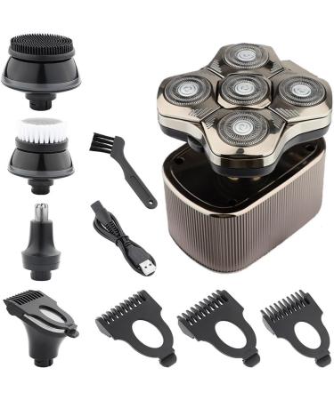 GeRRiT Electric Shavers for Men 5 in 1 Men's Electric Shaver Beard Hair Trimmer 5D Floating Blade Head Electric Razor Multifunction Bald Head Shaving
