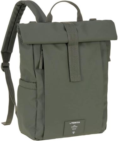 Eco-Friendly Casual Baby Changing Bag Backpack | Diaper Pad Stroller Attachment & Bottle Holder - GRE Rolltop Up in Olive - Buy Online on SooperMarket.com