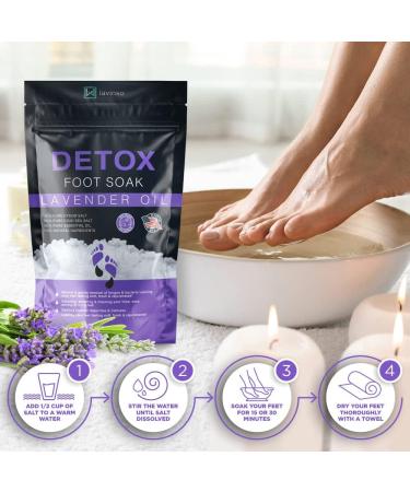 Lavender Oil Foot Soak with Epsom Salt for Dry Cracked Feet - Made in USA - 1 LB Lavender - Softens Calluses, Soothes Sore Feet & Removes Odor - Athlete's Foot Relief - Buy Online on SooperMarket.com