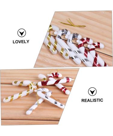 ABOOFAN 4pcs Christmas Candy Cane Ornament Candy Canes Toy Candy Walking Sticks Crutches Christmas Tree Colorful 7x2.5cm - Buy Online on SooperMarket.com