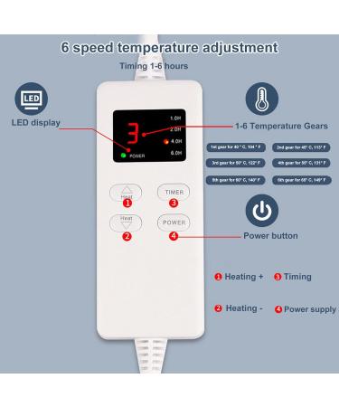 Weikeya Foot Heating Blanket - Easy-Care Foot Heating Pad with Insulating Insert for Office - Gray | International Shipping Available - Buy Online on SooperMarket.com