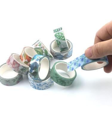 10 Rolls FKEYTO Washi Tape Set 15mm x 5 Meters - Ideal for Bullet Journals, Scrapbooking, DIY Crafts, and Planners - Buy Online on SooperMarket.com