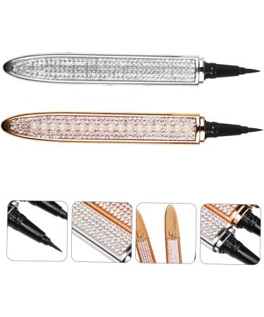 FOYTOKI 2Pcs rose gold plated Self-adhesive Eyeliners Waterproof Liquid Eyeliner 1 count (Pack of 1) Assorted Color - Buy Online on SooperMarket.com