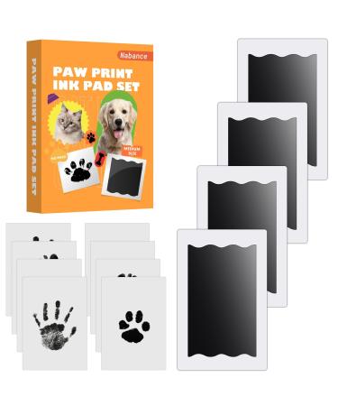 4 PCs footprint baby nabance paw print set dog cat baby footprint set clean touch footprint baby handprint baby contact not with color for baby shower gift for pets owners