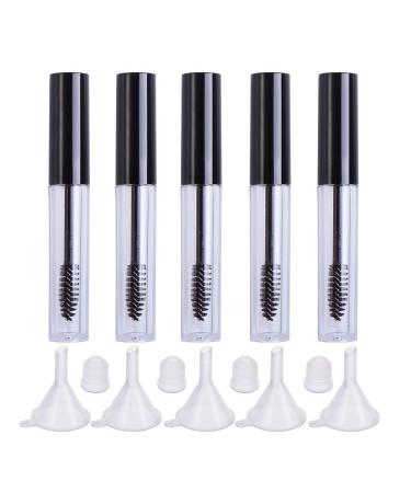 5pcs Eyelash Wands Terrarium Glass Containers Lash Disposable Mascara Empty Mascara Tube Plastic Mascara Tube Empty Tube Empty Eyelashes Bottle Eyelash Brush Tube