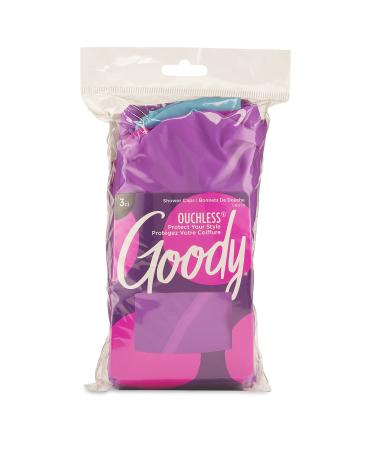 Goody Styling Essentials Shower Cap 3 Count - Protect Your Hairstyle While Remaining Comfortable - Made With Durable And Waterproof Materials - Hair Accessories For Men Women Boys And Girls Assorted 3 Count (Paack of...