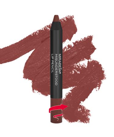 Mirabella Velvet Lip Pencil  Misunderstood - Stay All Day - Creamy  Moisturizing & Long-Lasting Retractable Matte Lip Liner & Jumbo Crayon Stick - Flawless Finish  Smudge proof  and Paraben-Free